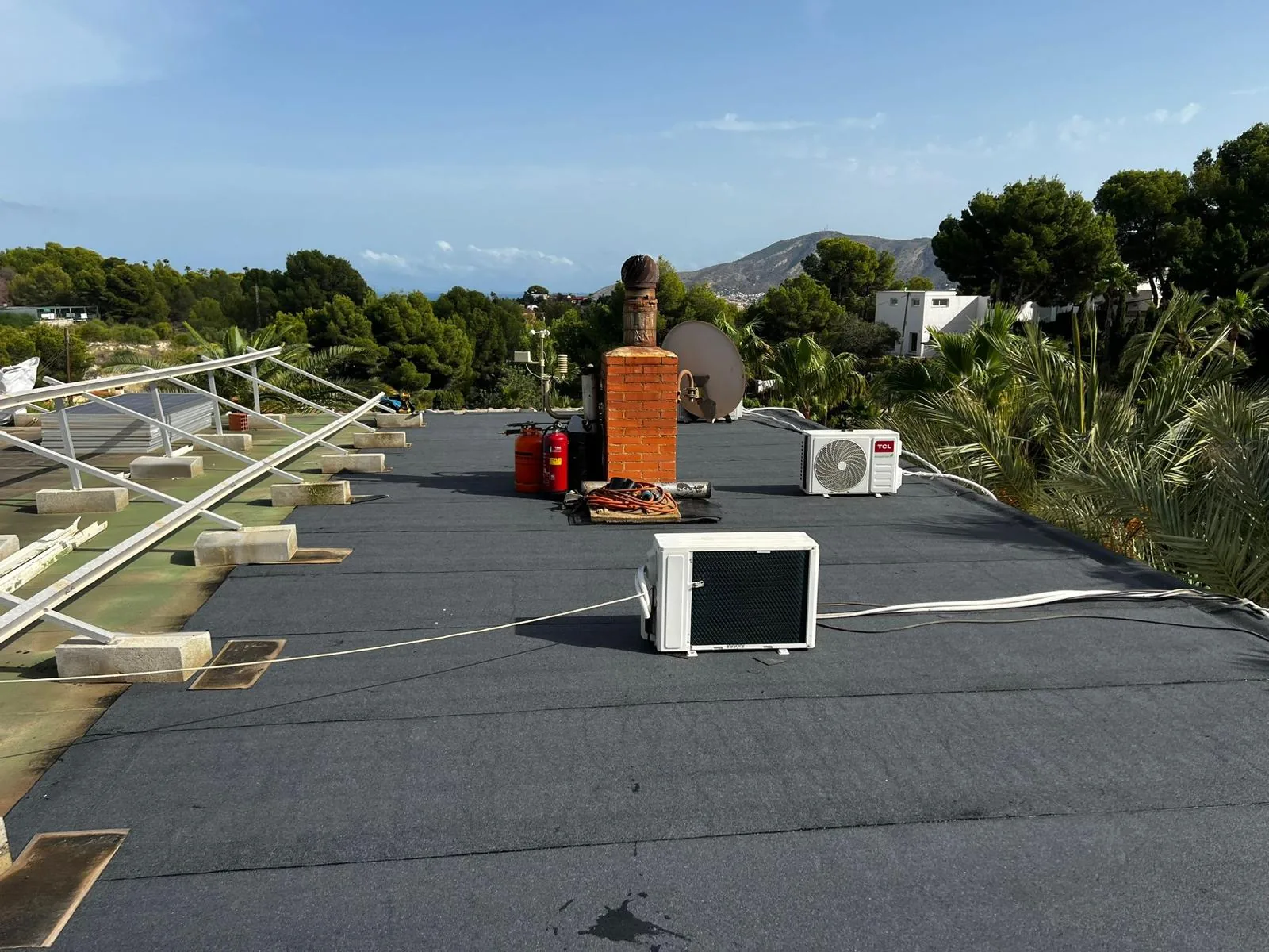 Zona de trabajo cubierta plana