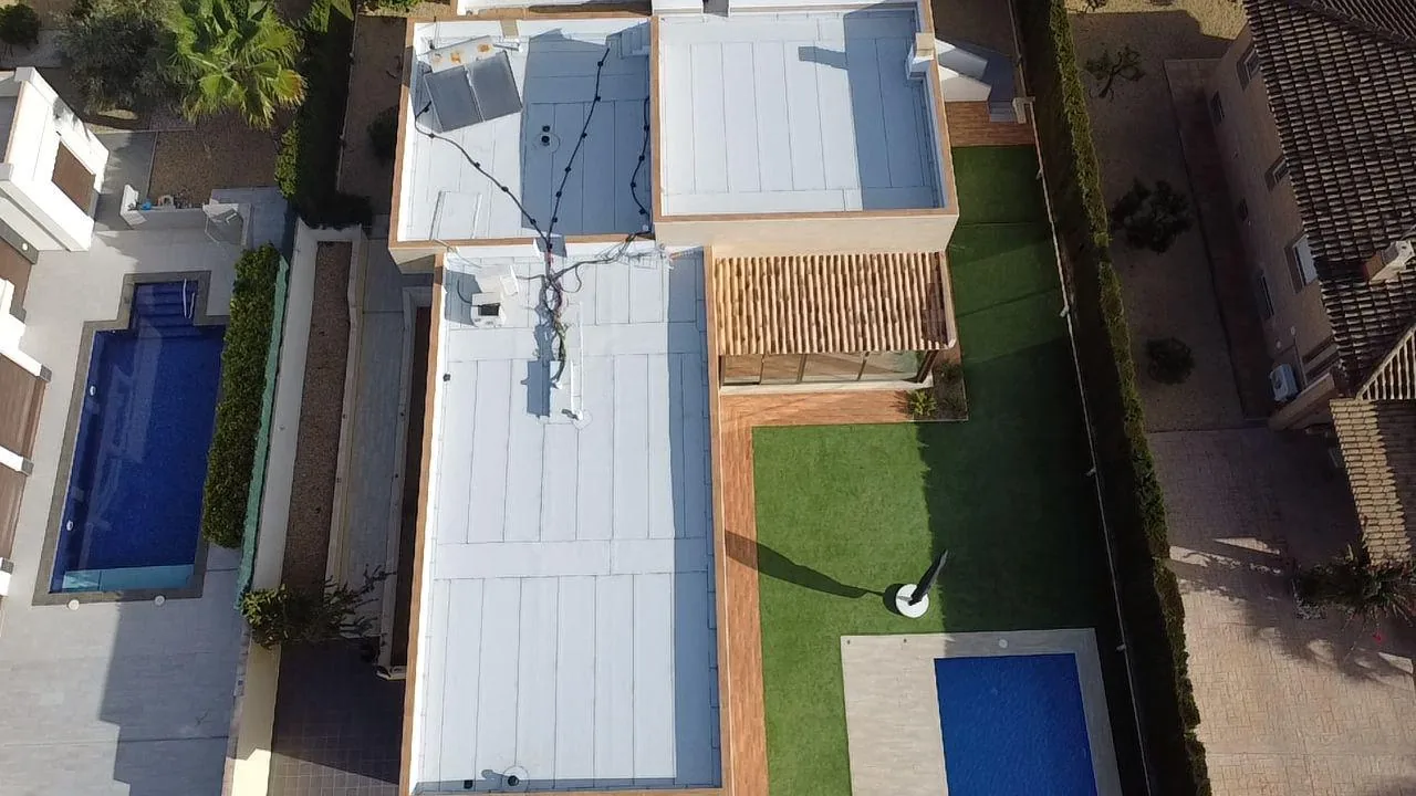 Instalación membrana vista aérea