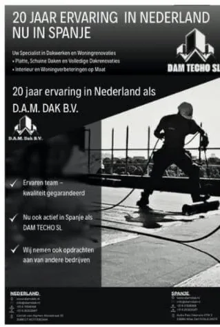 DAM TECHO S.L. — 20 jaar ervaring, D.A.M. DAK B.V.